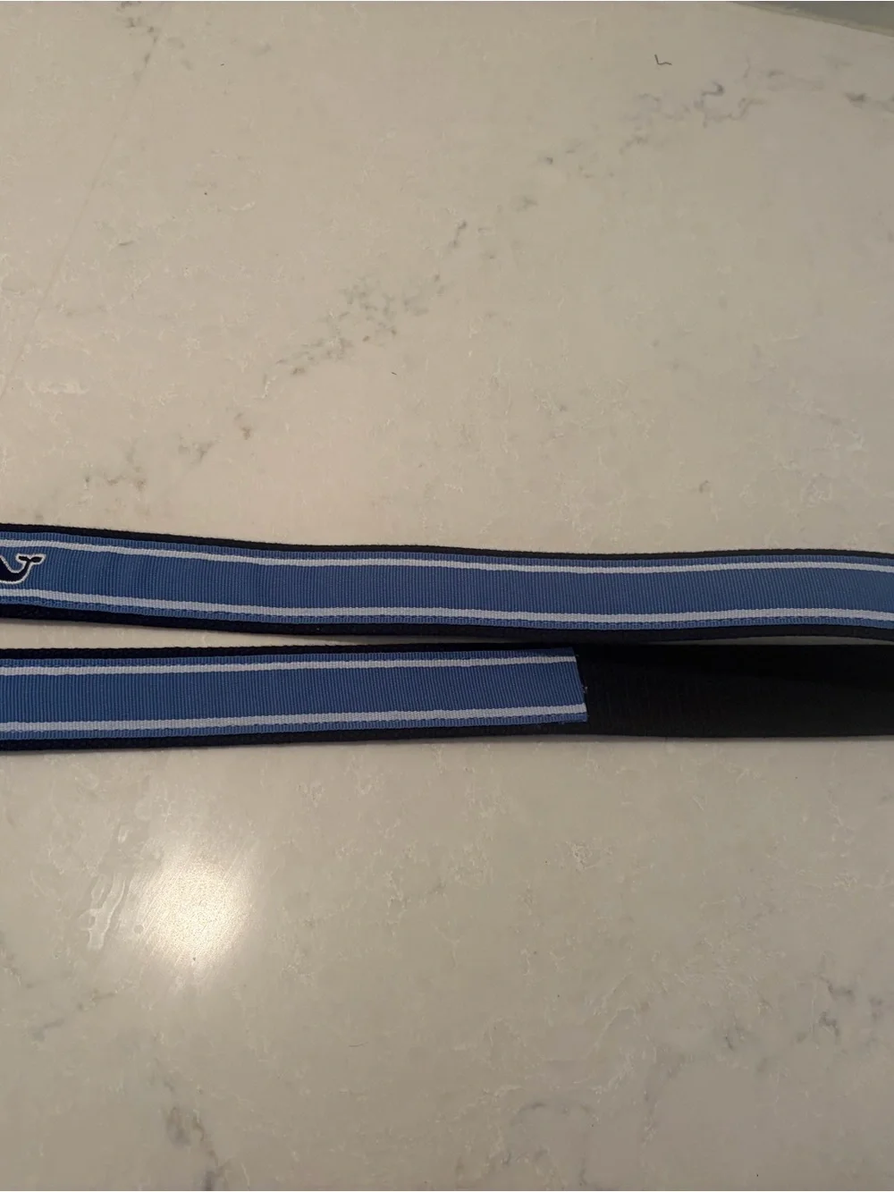 Vineyard Vines Blue and Light Blue Striped Kids Webbing Belt